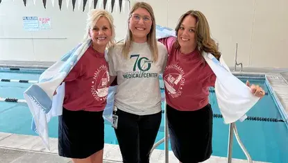 Heartland United Way President Karen Rathke and Greater Grand Island Community Foundation CEO Melissa DeLaet pose with Howard County Medical Center Foundation & Marketing Director Keely Huebner during their Go Big GIVE event on May 1.